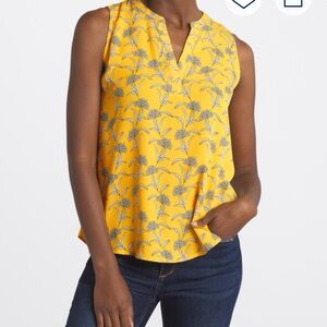 Papermoon Yellow Floral Sleeveless Blouse